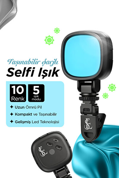 EN SİGA Taşınabilir Şarjlı Cep Telefonu & Kamera Selfi Işık Klipsli Güçlü Tik...