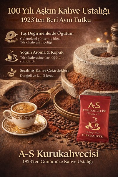 AS Kurukahvecisi Türk Kahvesi 100 Gr. Folyo X 3 Adet
