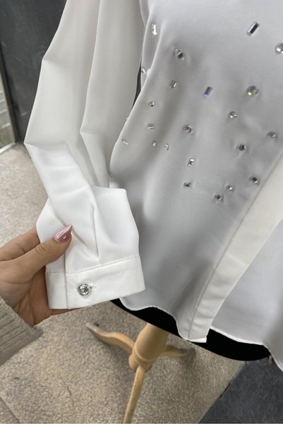 PERA MODA قميص نسائي مكتبي بأكمام طويلة