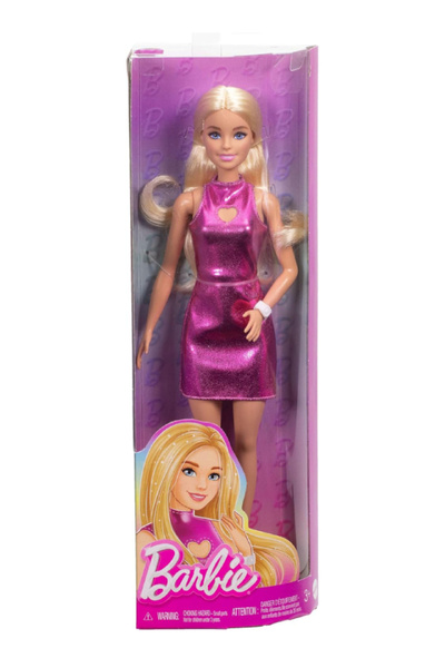 Barbie Fashionistas #230 Blonde Hair with Pink Metallic Dress Doll (HYT88)