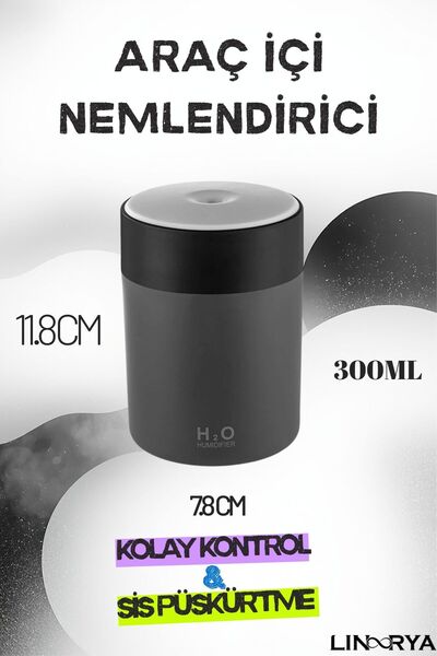 linarya Rgb Işıklı Ultrasonik Araç İçi Aroma Nemlendirici