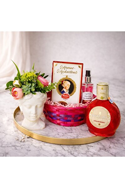 velve Pachet cadou,Vaza Adonis 20 cm, cu aranjament floral, Praline Mozart Me...