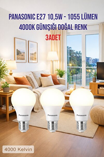 PANASONIC 10.5W 4000 KELVİN GÜNIŞIĞI 3 ADET LED AMPÜL
