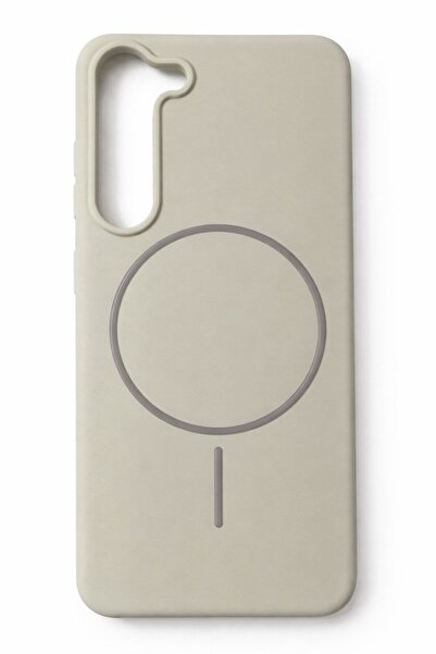 SAMSUNG Galaxy S23 Uyumlu İçi Kadife Magsafe Wireless Şarz Özellikli Taş Renkli Telefon Kılıfı