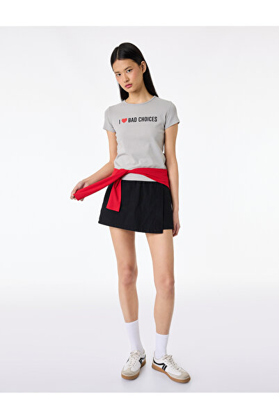 Koton Slim Fit Short Sleeve Crew Neck Printed T-Shirt