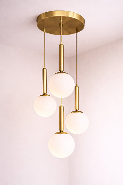 MINIMAL ETICARET VE BILGI TEKNOLOJILERI Golden Ball Quad Cam Avize