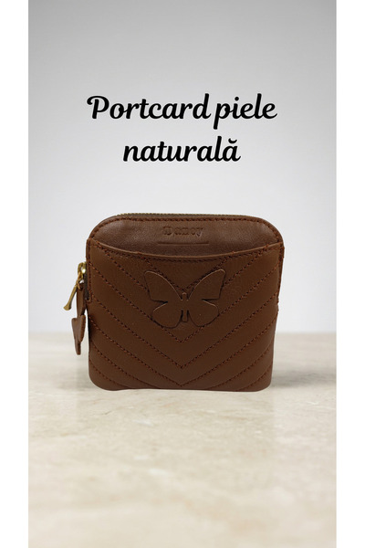 OEM Genuine Leather Card Holder with zipper, slim card holder, Compact card h...