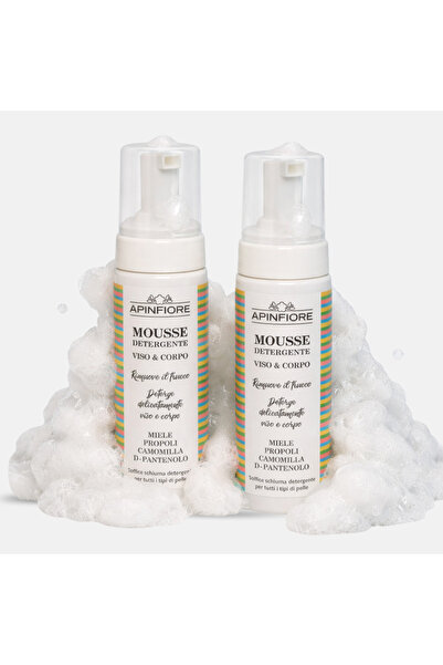 Apinfiore موس تنظيف الوجه 150 مل × 2 - منظف رغوي لطيف بالعسل والبابونج والبرو...