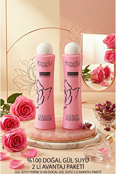 ROSELLA %100 DOĞAL SAF GÜL SUYU 160 ML 2'Lİ AVANTAJ PAKETİ