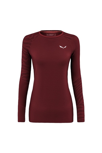 Salewa Bluza merino dama Cristallo Warm Alpine-Visiniu-42/36