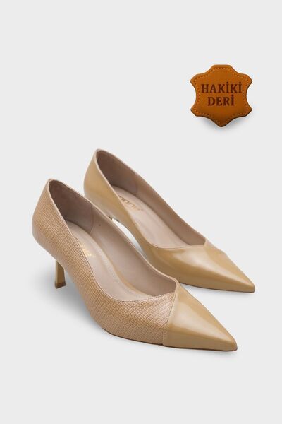 Capone Outfitters Брайън, обувки с средно висок ток, с ленти и змийски принт,...