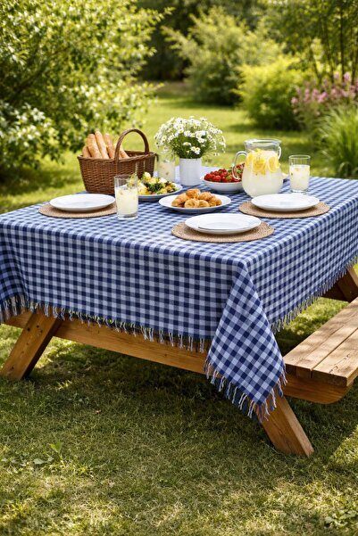 Zeria Home Checked Tablecloth , Pötikara Pattern Tablecloth, Small Square Pat...
