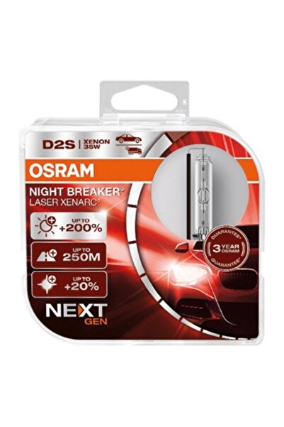 Osram Set de 2 becuri auto XENON Osram D2S Night Breaker Laser Xenarc +200% 35W