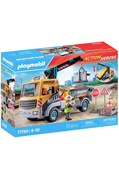 Playmobil Camion de construcții cu macara (71750)