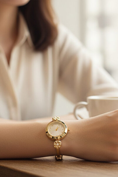 XUPING JEWELRY STİL İNCİSİ GOLD LUXURY WATCH, İNCİ BEYAZ ZİRKON TAŞLI ÇELİK SAAT