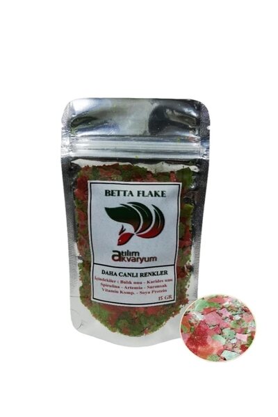 Atılım Akvaryum Betta Flakes Pul Yem Betta Balığı Yemi Daha Canlı Renkler