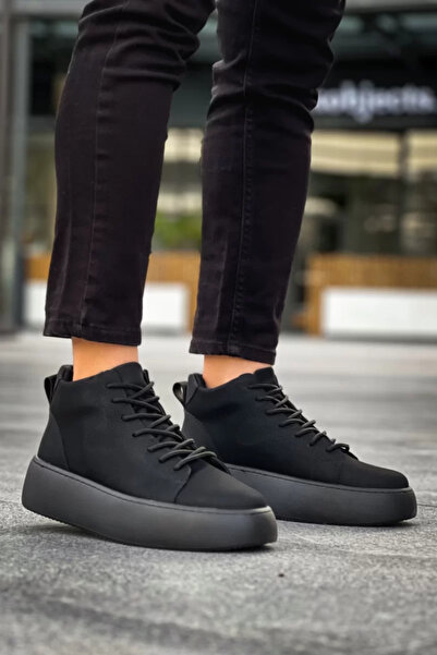 BOA LE10 Bağcıklı Erkek Yüksek Siyah Taban Siyah Spor Bot