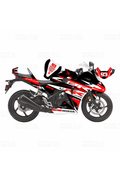 monero مجموعة ملصقات هوندا CBR 250 R Old Case RR Lines Design باللون الأسود و...
