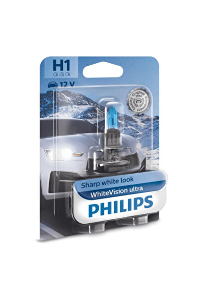 Philips Bec far H1 55w 12v White Vision Ultra (Blister) Philips 1 buc