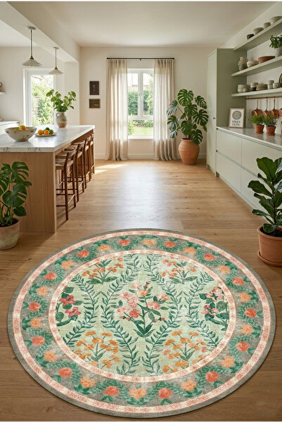 eco concept Mitos Serisi Dijital Baskı Halı Etnik Retro Desen Mutfak Halı Yıkanabilir Kaymaz Taban Salon Halısı