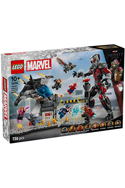 LEGO Supereroii Căpitanul America Război Civil Acțiune Bătălie (76314)