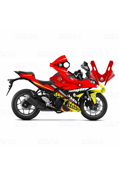 monero مجموعة ملصقات حمراء بتصميم سمكة القرش من روسى لعام 2019