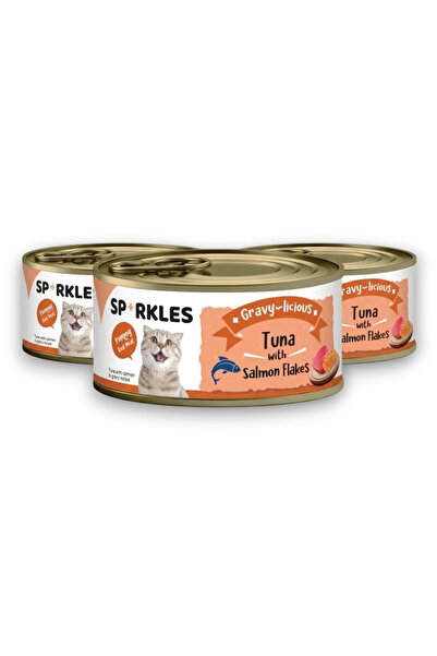 SPARKLES عرض خاص على طعام القطط الرطب الممتاز - 3 علب × 80 غرام (رقائق التونة...