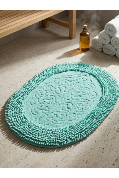 PIRILTI COLLECTION سجادة حمام (قطعة واحدة - مقاس 50×60 - بيضاوية الشكل)