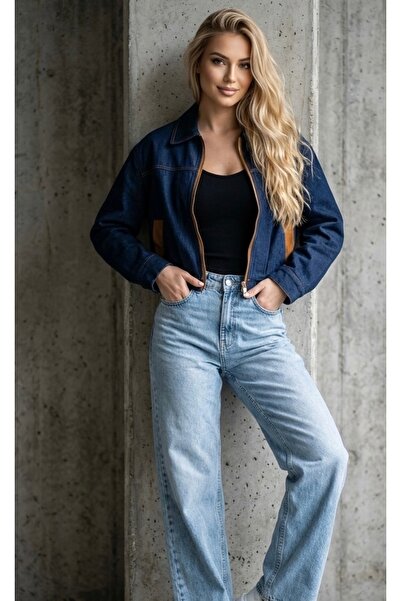 Markasız ucuz Jacheta denim matlasata