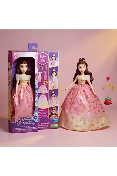 mattel Papusa Disney Belle cu Accesorii Reversibile - 28 cm, Creata de Hasbro