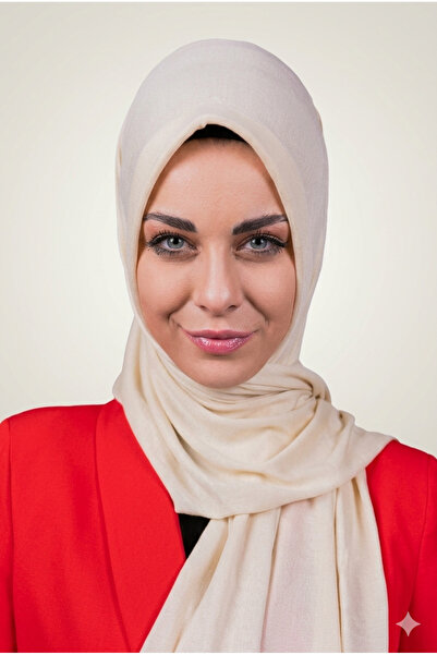 Şalcenneti.com Γυναικείο Hijab Πρακτικό χτενισμένο βαμβακερό σάλι με σφουγγάρ...