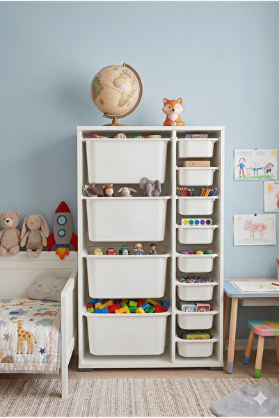 decosense 12 Çekmeceli Çok Amaçlı Oyuncak Dolabı ve Saklama Ünitesi – Çocuk O...