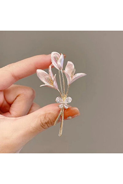 Punky Store Zarif Pembe Lale Broş