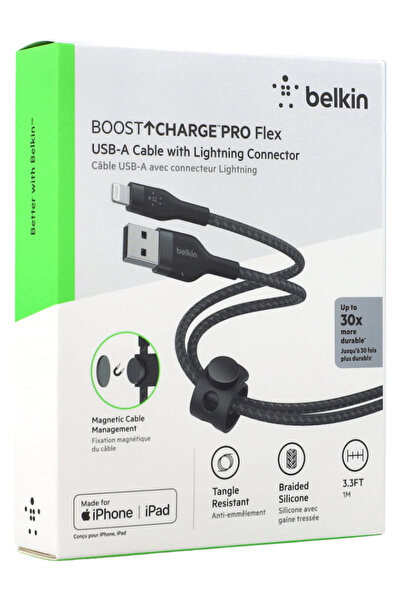Belkin Καλώδιο Φόρτισης Boost Charge USB-A σε LTG_Braided Silicone 1μ Μαύρο