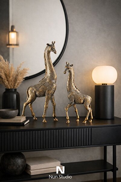 Nun Studio İKİLİ ZÜRAFA BİBLO GÜMÜŞ