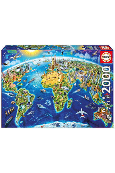 EDUCA Puzzle 2000 Repere ale lumii Globus (017129)