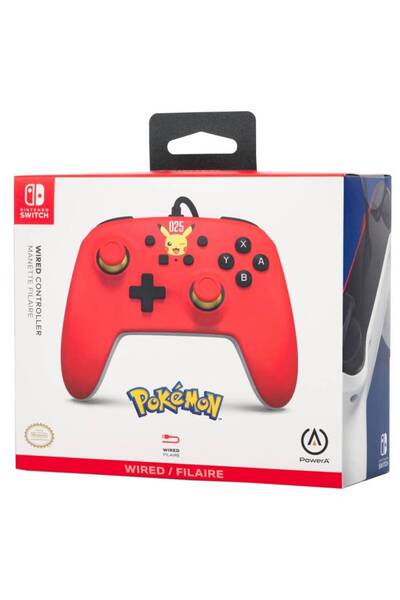 Powera Controler cu fir Pikachu râzător - NSW
