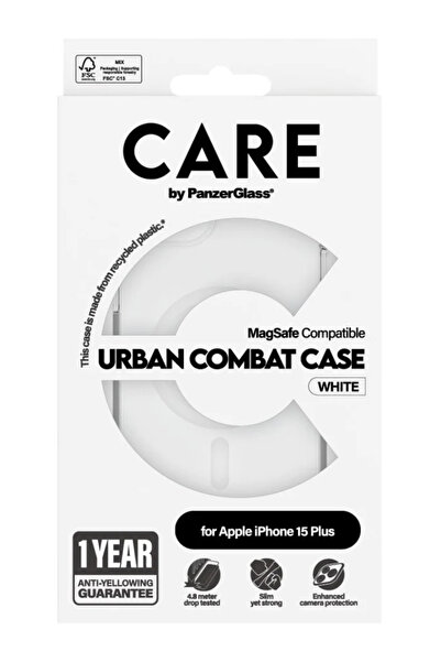 Panzer Glass Carcasă CARE by PanzerGlass transparentă cu sticlă albă MagSafe ...