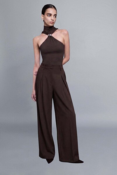 VATKALI Pantaloni plisați cu picioare largi