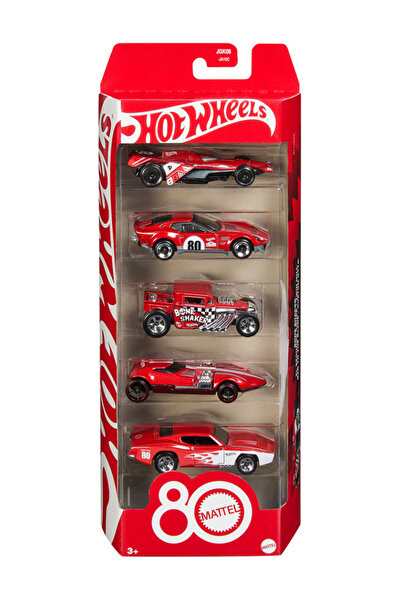 HOT WHEELS Pachet de 5 figurine Basics Mattel pentru a 80-a ediție (JGK08)