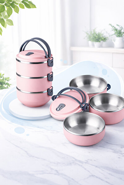 BERMİRA Home Collection Freshbox 3 Katlı Sızdırmaz Yemek Termosu Sefer Tası