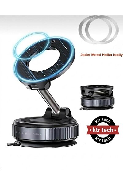 KTR TECH 360 Dönebilen Ayarlanabilir Araç İçi Kullanılabilen Vakumlu K007 Mag...