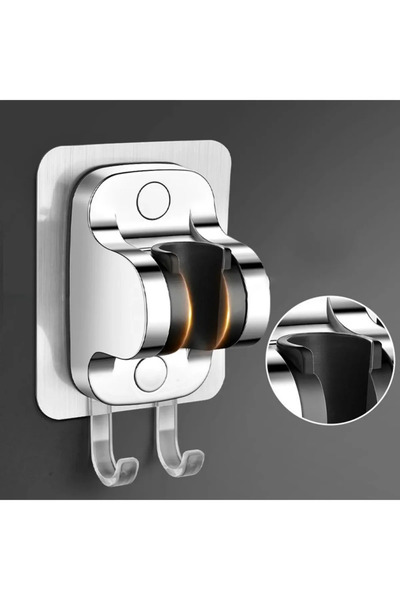 Mayaglory Yapışkanlı Duş Başlığı Tutucu , Ayarlanabilir Su Geçirmez Yapışkanlı Mafsal Chrome