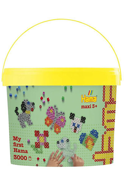 Hama Mărgele maxi 3000 buc + 4 farfurii în găleată (388806)