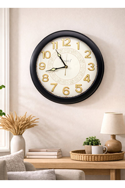 ALQANNAS ساعة حائط باولي دائرية صامتة الحركة | مينا مضيء بأرقام ثلاثية الأبعا...