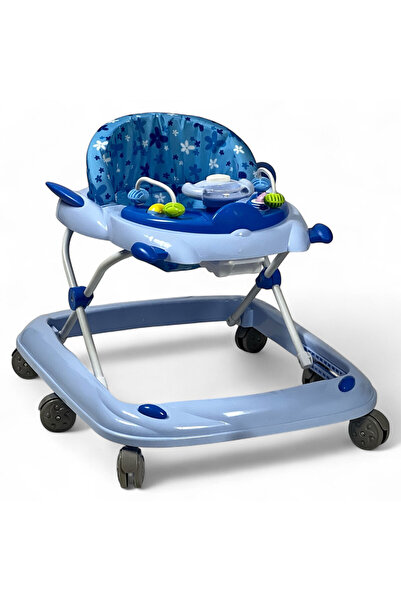 ALBADER Baby Walker with Steering Wheel Toys, Adjustable Height Foldable Baby...