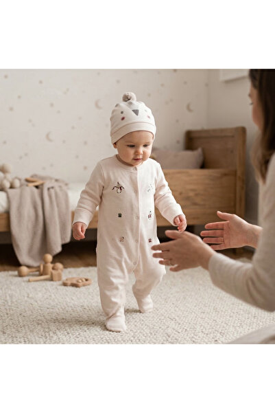 andywawa Unisex Yılbaşı Pengueni Temalı Şapkalı Bebek Tulum Sevimli ve Konfor...