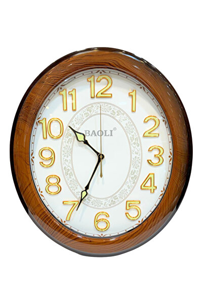 ALQANNAS ساعة حائط بيضاوية صامتة من باولي | مينا مضيء بأرقام ثلاثية الأبعاد م...