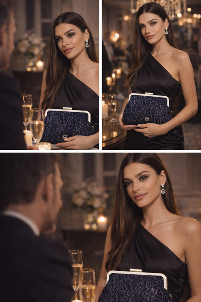 dukidasoturkiye Geantă portofoliu pentru femei cu imprimeu leopard argintiu |...