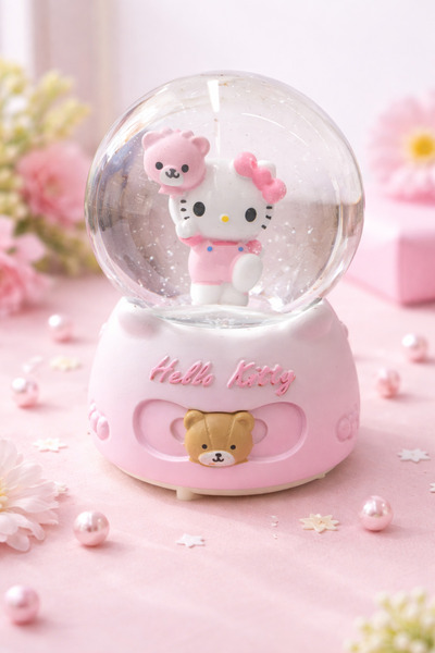 Mutluanlar Hediyelik Orta boy Hello Kitty Kar küresi Işıklı Müzikli.